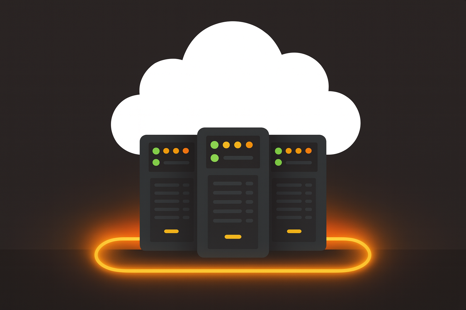 Ilustração de servidores em nuvem com alta disponibilidade